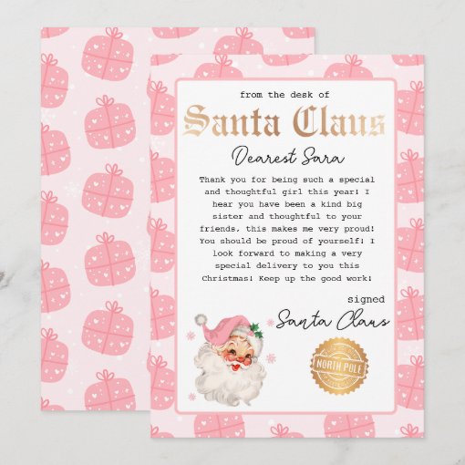 Personalized Letter from Santa Template | Zazzle