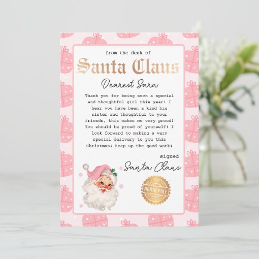 Personalized Letter from Santa Template | Zazzle