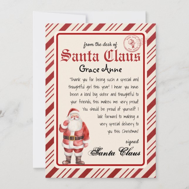Personalized Letter from Santa Template (Front)