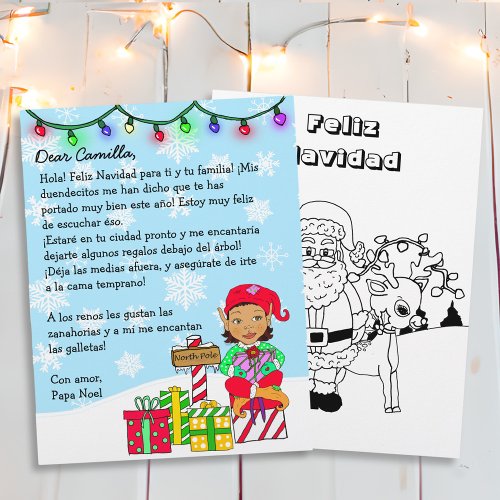 Personalized Letter from Santa with Hispanic Elf