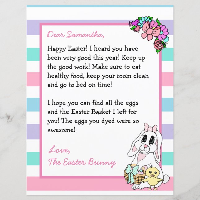 Personalized Letter from the Easter Bunny (Front)