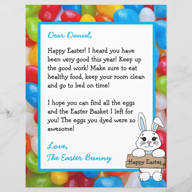 Personalized Letter from the Easter Bunny (Front)