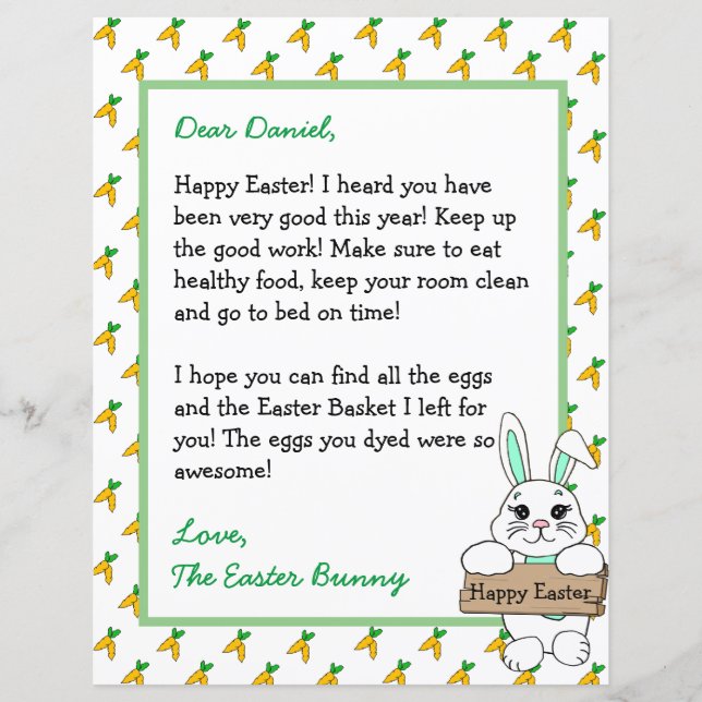 Personalized Letter from the Easter Bunny (Front)
