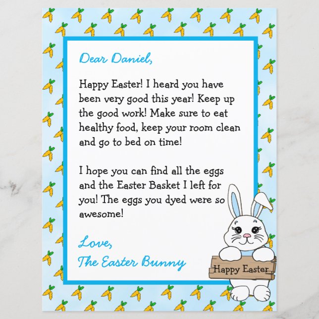 Personalized Letter from the Easter Bunny (Front)