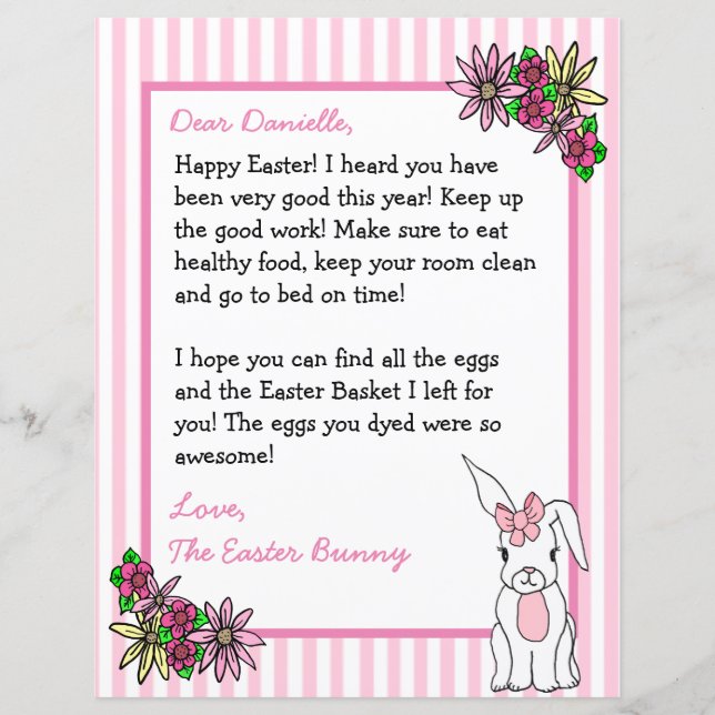 Personalized Letter from the Easter Bunny (Front)
