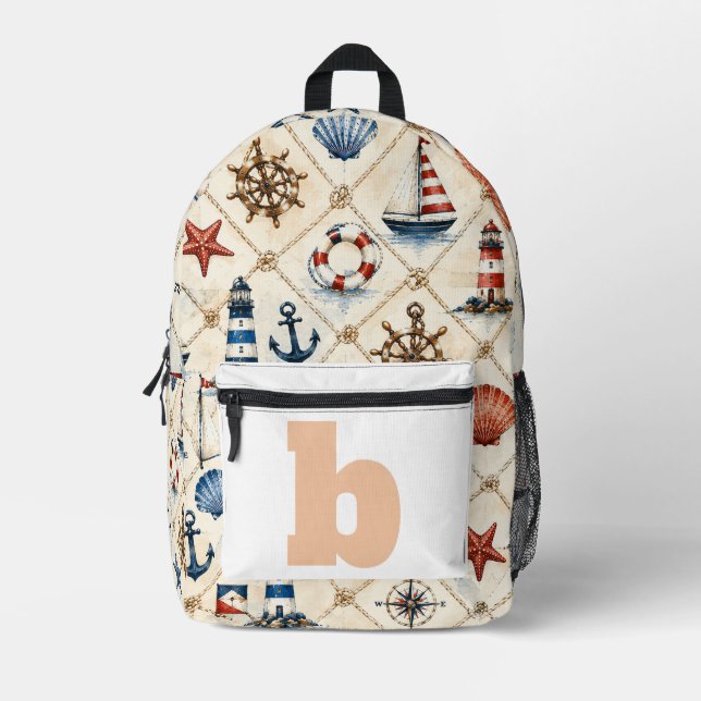 Personalized Letter Gift Printed Backpack (Front)