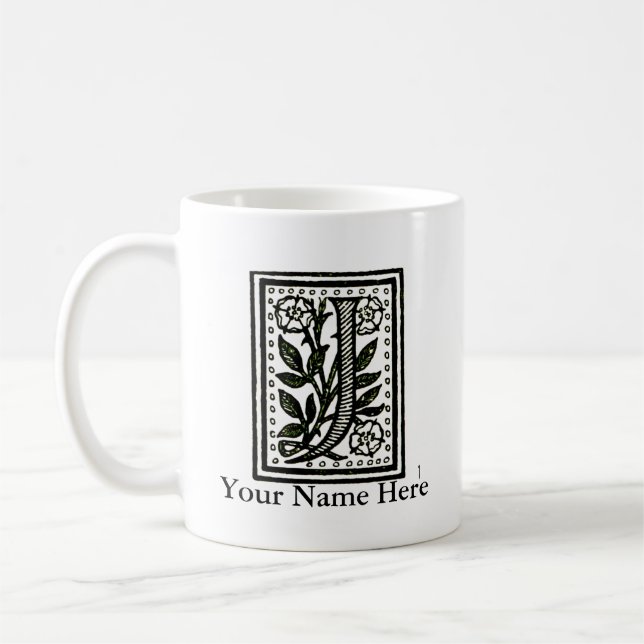 Personalized Letter J Monogram Mug (Left)