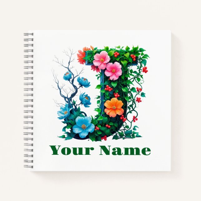 Personalized Letter J Notebook (Front)