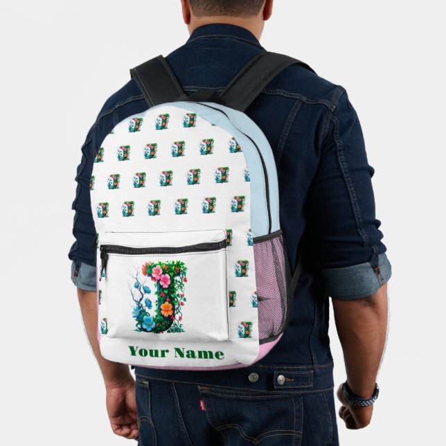 Personalized Letter J Printed Backpack (Insitu (Model))