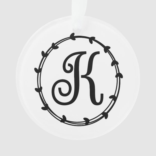 Personalized Letter K Christmas Ornament (Front)