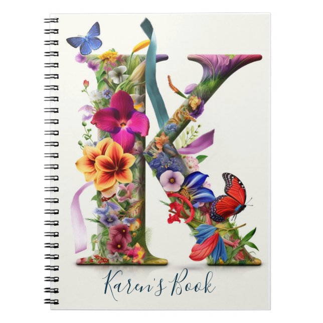 Personalized Letter K Notebook (Front)