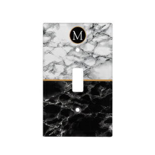 Personalized Letter Light Switch Cover Faux Marble