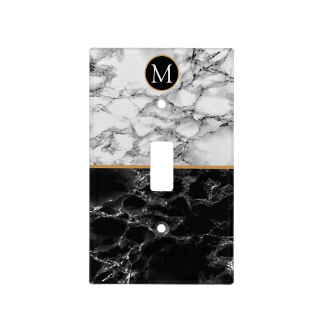 Personalized Letter Light Switch Cover Faux Marble (Front)