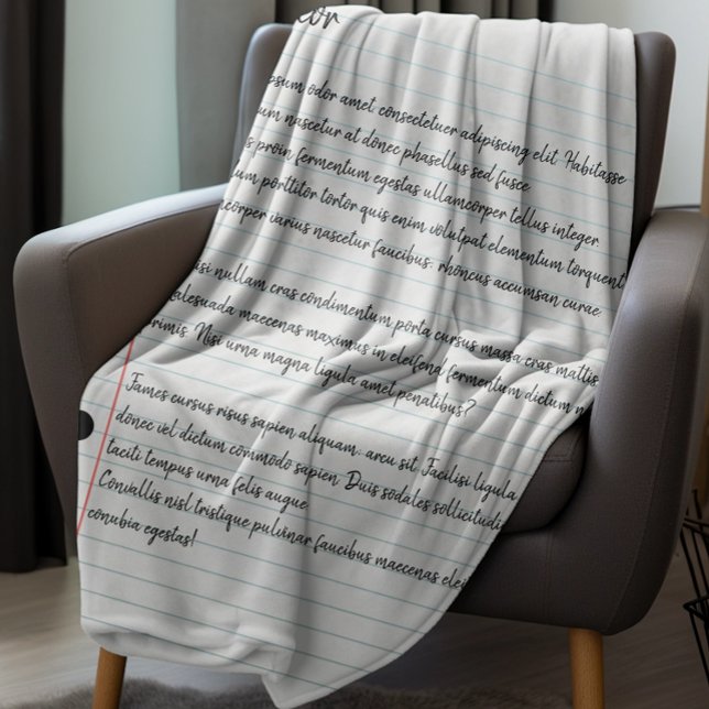  Personalized Letter Lined Paper Novelty Fleece Blanket (Personalized Letter Lined Paper Novelty Fleece Blanket by Ricaso. Add your own text to this blanket)