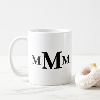Personalized Letter "M" Monogram Template Coffee Mug