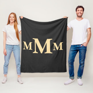 Personalized Letter "M" Monogram Template Fleece Blanket