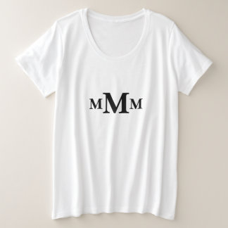 Personalized Letter "M" Monogram Template Plus Size T-Shirt