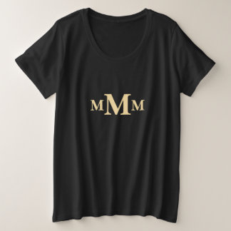 Personalized Letter "M" Monogram Template Plus Size T-Shirt