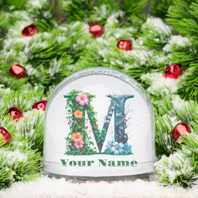 Personalized Letter M Snow Globe (Christmas)