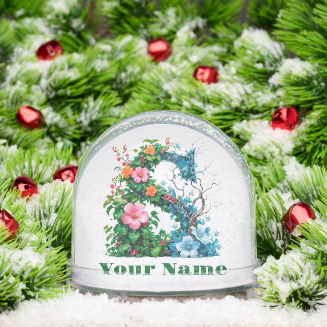 Personalized Letter S Snow Globe (Christmas)
