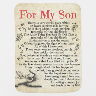 Personalized Letter To For My Son, Son Birthday Gi Baby Blanket