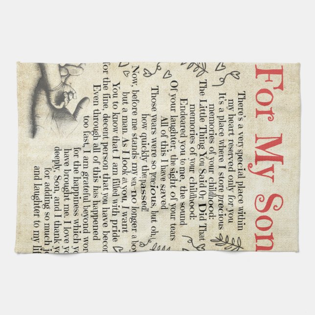 Personalized Letter To For My Son, Son Birthday Kitchen Towel (Horizontal)