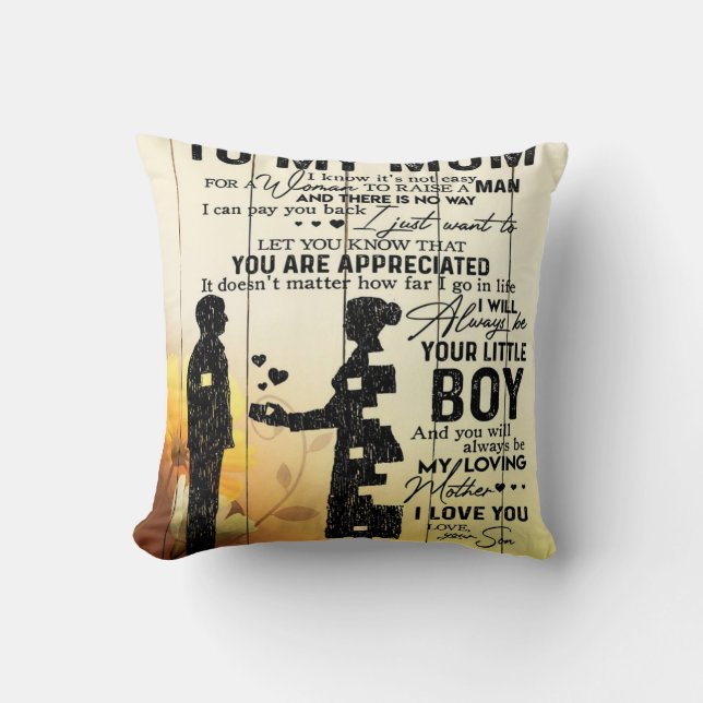 Personalized Letter To Mom, to my mom gift, Throw Pillow (Front)
