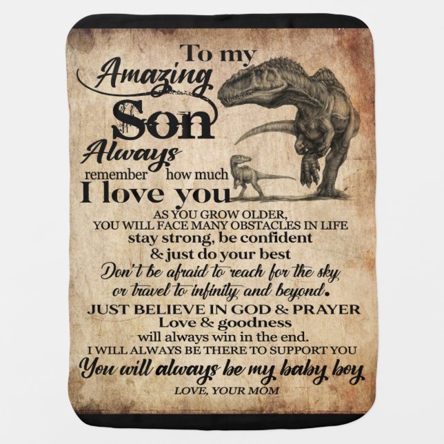 Personalized Letter To My Amazing Son Baby Blanket (Front)