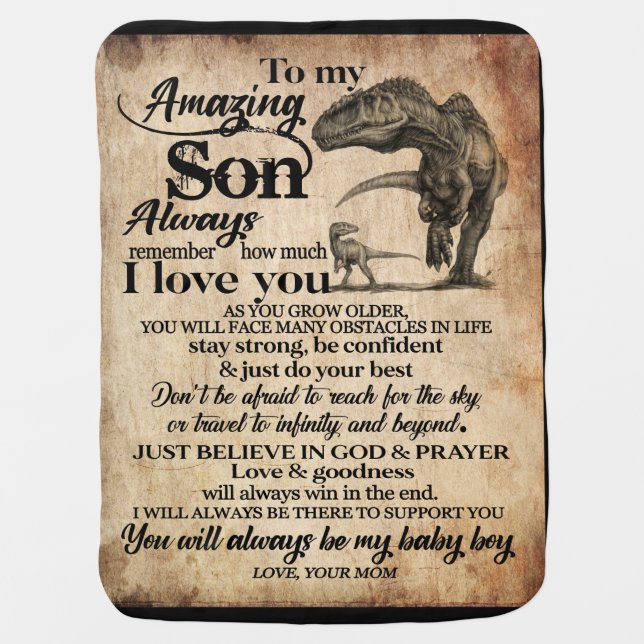 Personalized Letter To My Amazing Son Baby Blanket (Front)