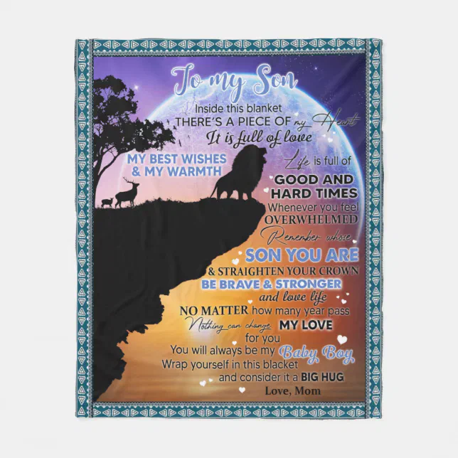 Personalized Letter To My Amazing Son Fleece Blanket Zazzle