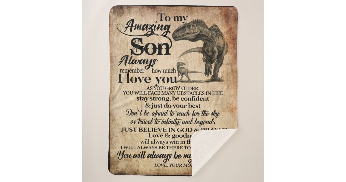 Personalized Letter To My Amazing Son Sherpa Blanket Zazzle