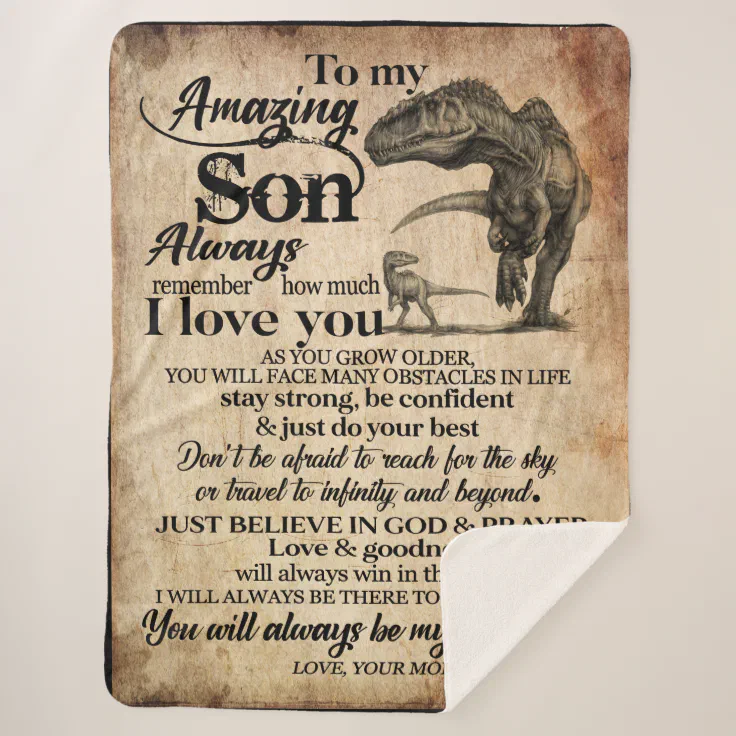 Personalized Letter To My Amazing Son Sherpa Blanket Zazzle