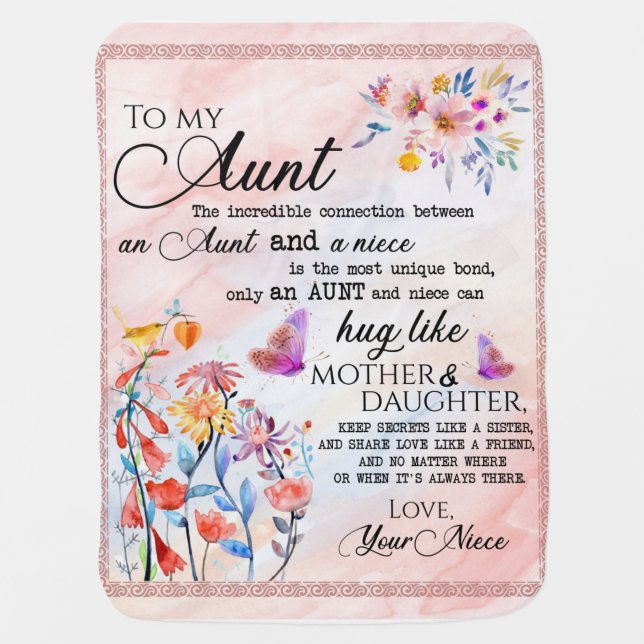 Personalized Letter To My Aunt Baby Blanket (Front)