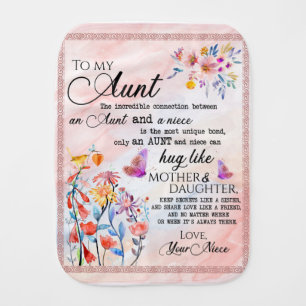 Personalized Letter To My Aunt Baby Burp Cloth