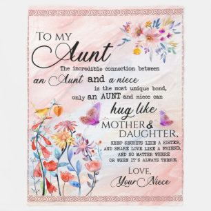 Personalized Letter To My Aunt Fleece Blanket
