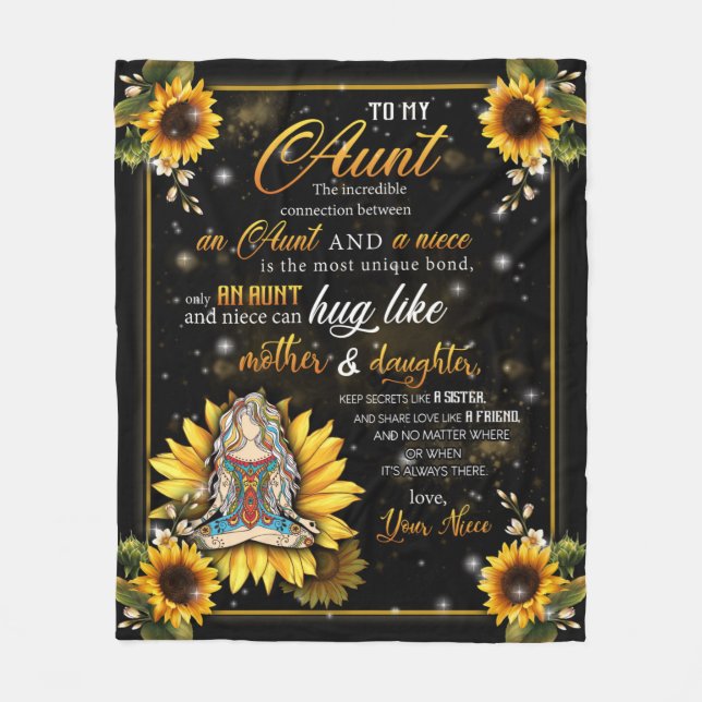 Personalized Letter To My Aunt Love From Niece Fleece Blanket (Front)