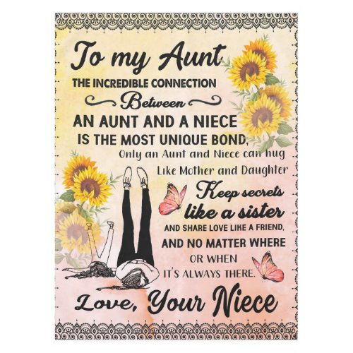 Personalized Letter To My Aunt Love From Niece Tablecloth