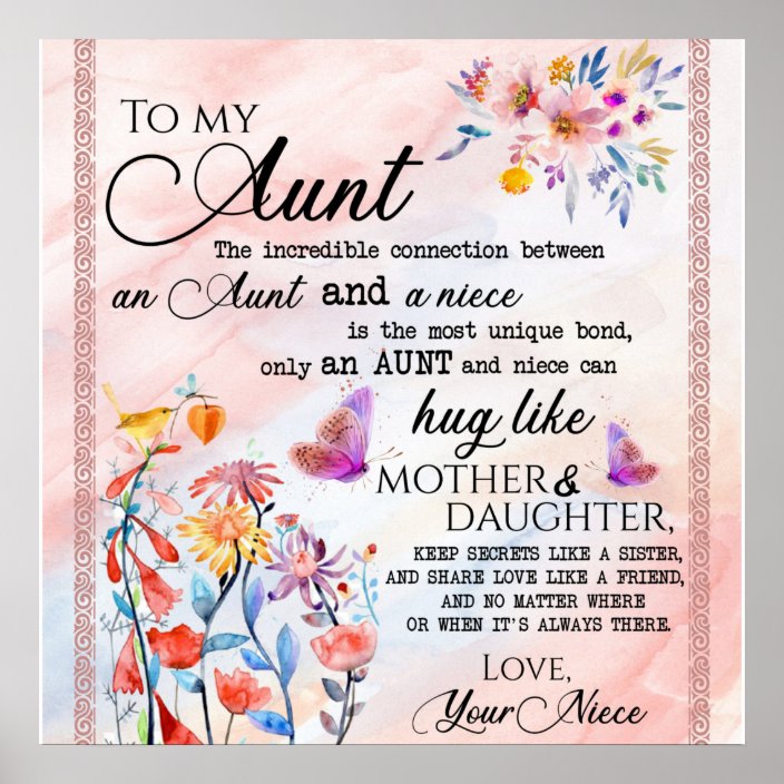 Personalized Letter To My Aunt Poster | Zazzle.com