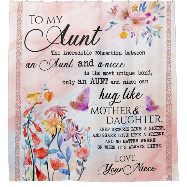 Personalized Letter To My Aunt Shower Curtain (Front)