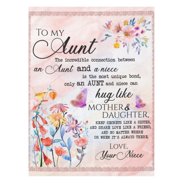 Personalized Letter To My Aunt Tablecloth (Front)