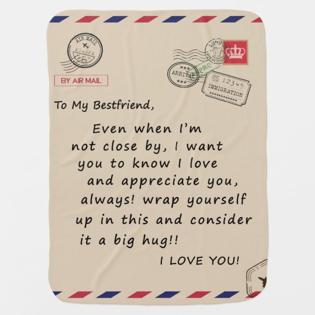 Personalized Letter To My Bestfriend, Bestfriend Baby Blanket (Front)