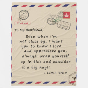 Personalized Letter To My Bestfriend, Fleece Blanket