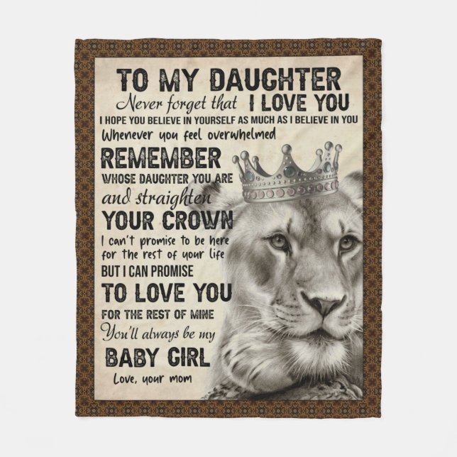 Personalized Letter To My Daughter Fleece Blanket (Front)