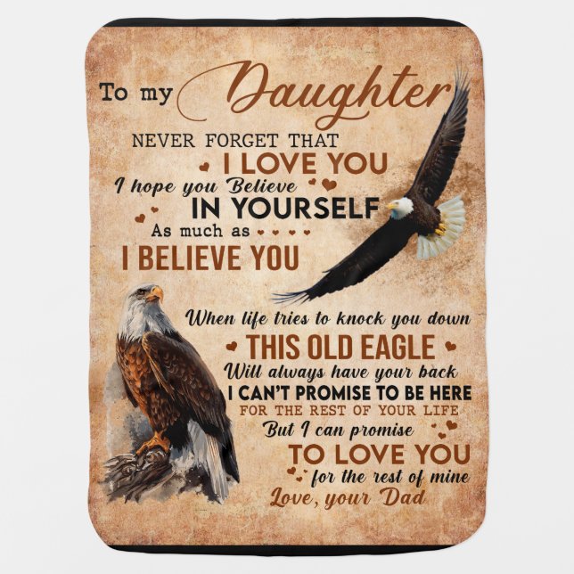 Personalized Letter To My Daughter From Dad Baby Blanket (Front)