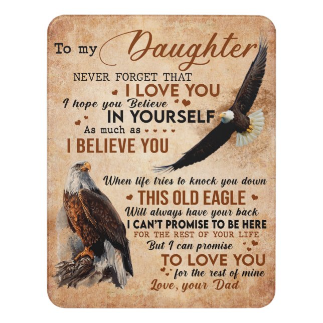 Personalized Letter To My Daughter From Dad, Door Sign (Contemporary Vert)