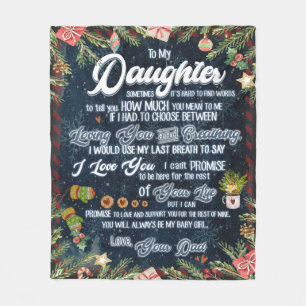Personalized Letter To My Daughter From Dad Fleece Blanket