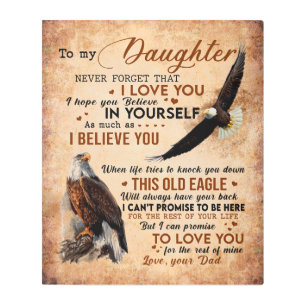 Personalized Letter To My Daughter From Dad, Metal Print