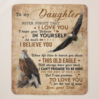Personalized Letter To My Daughter From Dad Sherpa Blanket