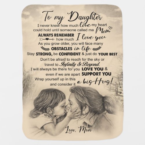 Personalized Letter To My Daughter From Mom Baby Blanket