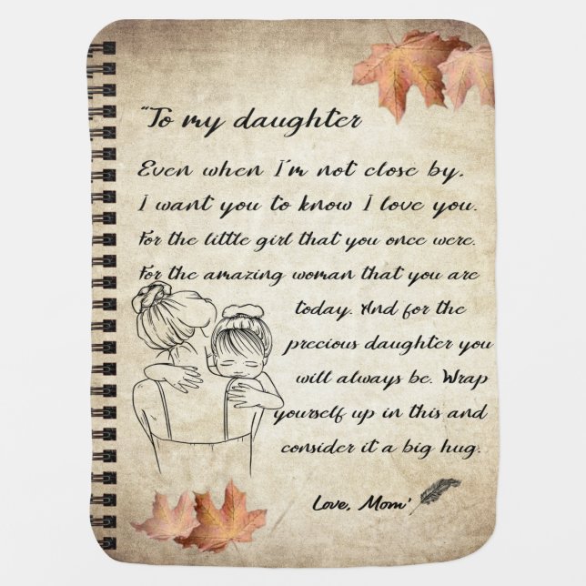 Personalized Letter To My Daughter From Mom, Baby Blanket (Front)